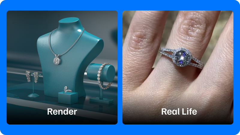 The Difference Between 3D Jewelry Rendering and Photography.