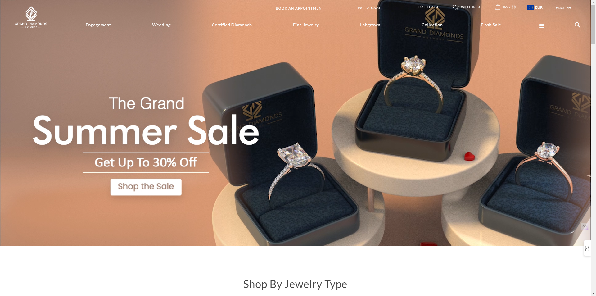 Website banner for Grand Diamonds