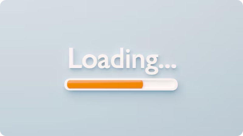 Loading bar icon with the word "Loading...".
