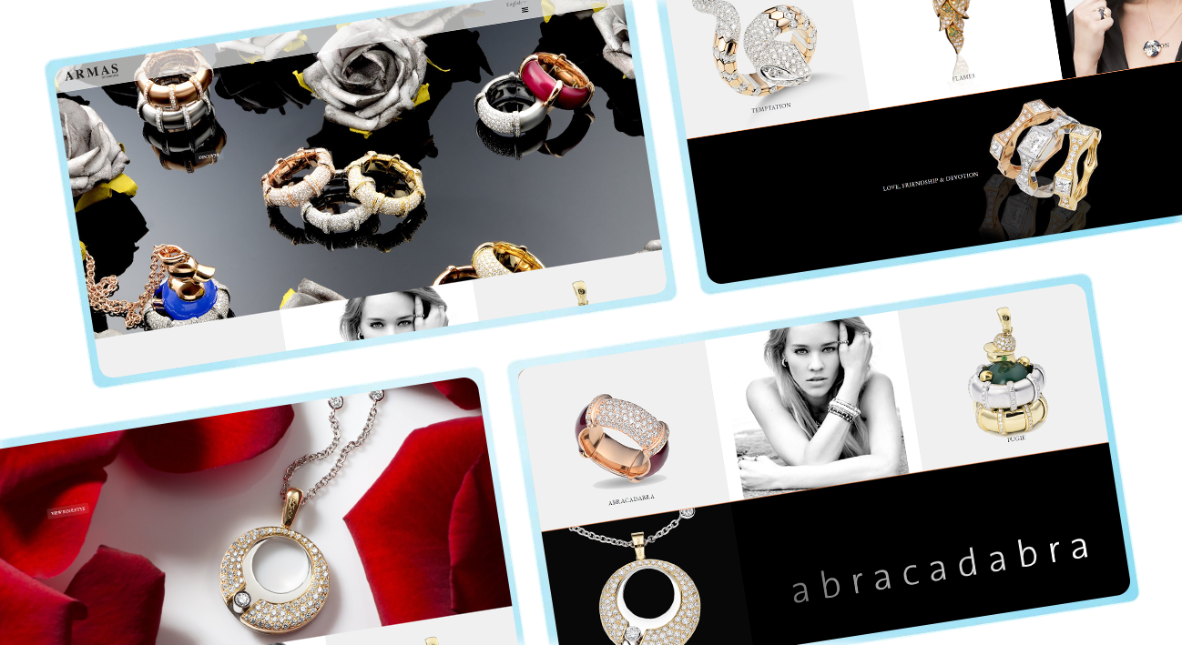 Images de la Page d'Accueil du Site Web de Bijoux